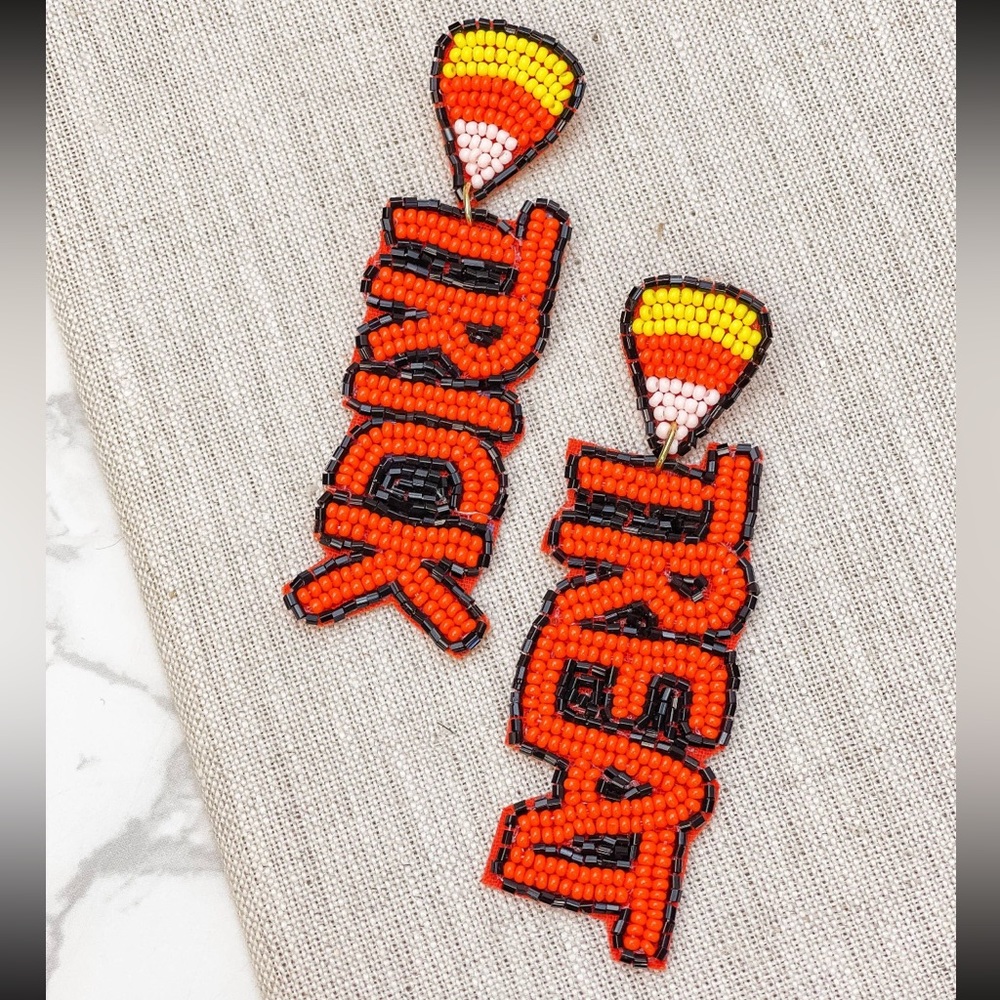 Trick or Treat beaded earrings